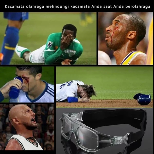 Seeouo Frame Kacamata Olahraga Sport Glasses Basket, Voli Plano Lens Bahan TR90+Silicone Kokoh Bisa Minus Pria Wanita 036 - Image 9
