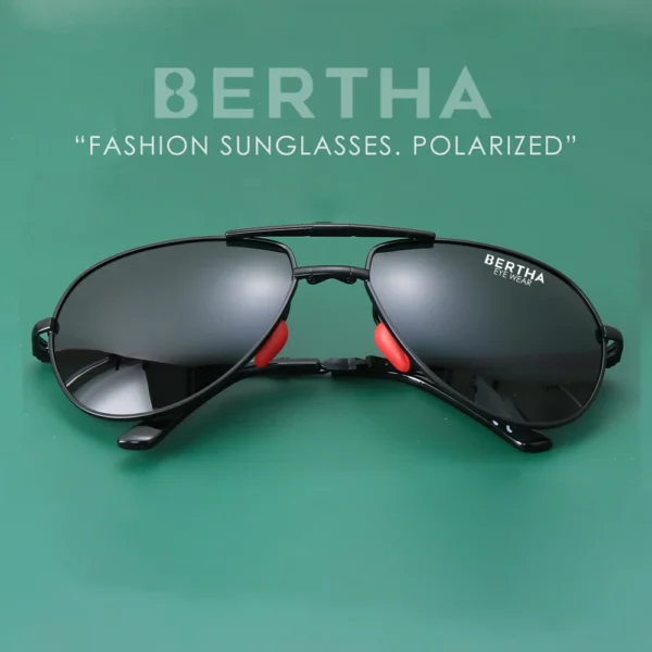 Bertha Kacamata Sunglasses Hitam Polarized Bentuk Aviator Foldable Keren Kekinian Fashionable 701 - Image 9