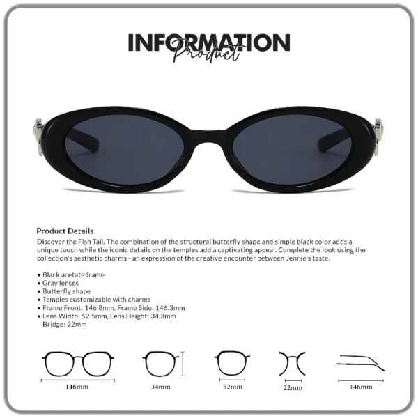 Genius Maiden Kacamata Hitam Jennie Pita Cat Eye Sunglasses Fashion Korea Pria Wanita Unisex Polarized UV-400 Polycarbonate 20272 - Image 4