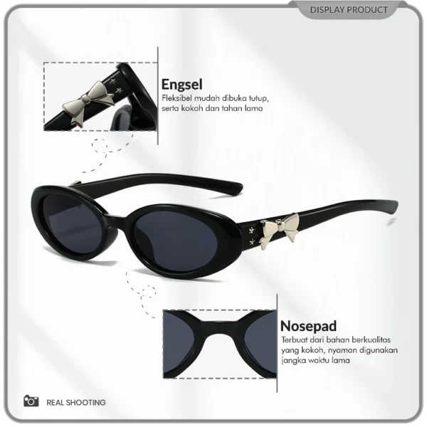 Genius Maiden Kacamata Hitam Jennie Pita Cat Eye Sunglasses Fashion Korea Pria Wanita Unisex Polarized UV-400 Polycarbonate 20272 - Image 5