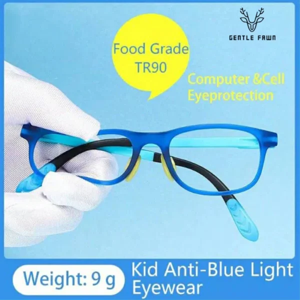 GENTLE FAWN Kacamata Anak Antiradiasi Blueray/Antiradiasi BlueLight Komputer/TV/HP Anti UV TR90 Lentur 2104