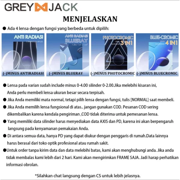 Grey jack/Kacamata Olahraga Bisa Minus Lens (Futsal,Basket,Badminton) Sport Ringan dan Kokoh 036 - Image 9