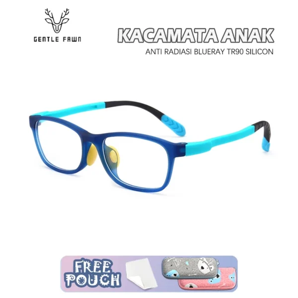 GENTLE FAWN Kacamata Anak Antiradiasi Blueray/Antiradiasi BlueLight Komputer/TV/HP Anti UV TR90 Lentur 2104 - Image 10