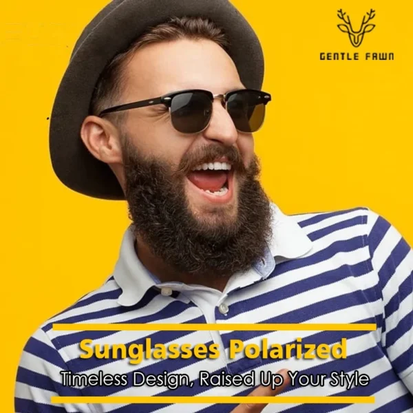 Gentle Fawn Kacamata Hitam Sunglasses Polarized Style Kotak Tr+Metal Model Club Master Fashion Pria Wanita 3016 4246