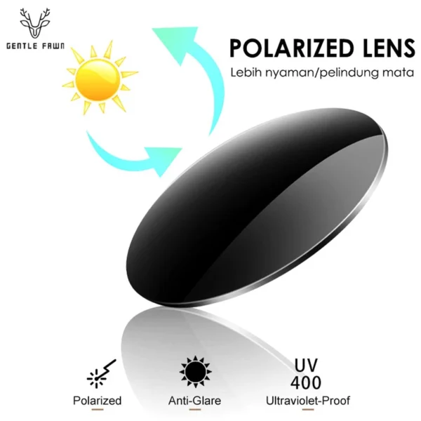Gentle Fawn Kacamata Hitam Sunglasses Polarized Style Kotak Tr+Metal Model Club Master Fashion Pria Wanita 3016 4246 - Image 7