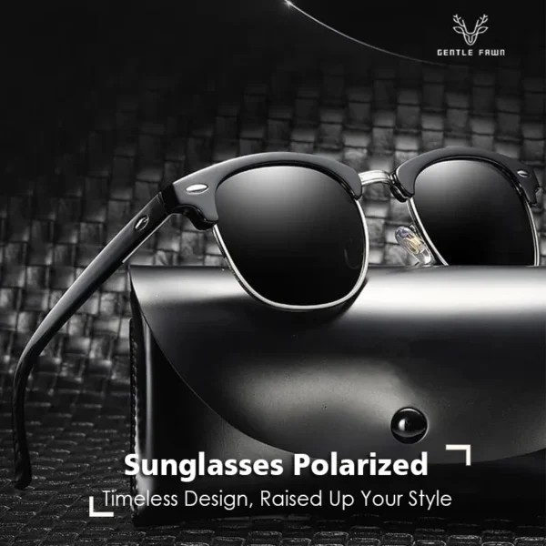 Gentle Fawn Kacamata Hitam Sunglasses Polarized Style Kotak Tr+Metal Model Club Master Fashion Pria Wanita 3016 4246 - Image 8