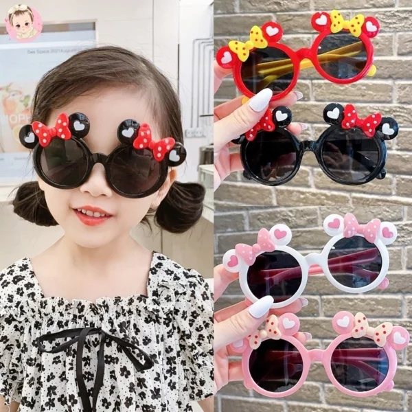LOOK'IS KCA002 Kacamata Anak Anti UV Model Kekinian Kacamata Anak Bentuk Telinga Mouse Kacamata Hitam Anak Perempuan - Image 10