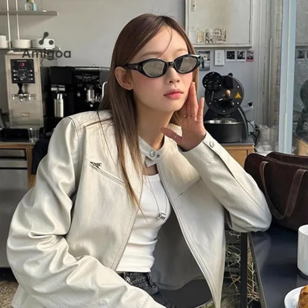 COD ⚡Kacamata Hitam Cat Eye Mewah Bingkai Persegi Kacamata Hitam Anti UV Dan Radiasi - Image 6