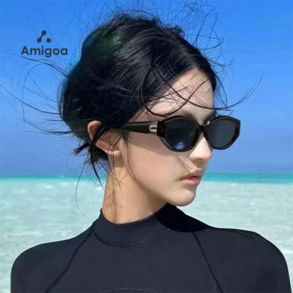 COD ⚡Kacamata Hitam Cat Eye Mewah Bingkai Persegi Kacamata Hitam Anti UV Dan Radiasi - Image 8
